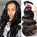 ALI JULIA Brazilian Virgin Body Wave Hair Weave 3 Bundles 7A Grade 100% Unprocessed Human Hair Weft Extensions Natural Color 95-100g/pc Mixed Length (20 22 24 inches)