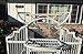 New Large Play Dome Top Wrought Iron Bird Parrot Parttot Finch Macaw Cockatoo Cage Including Stand, Seed Guard and Play Top Stand (WhiteVein)thumb 1