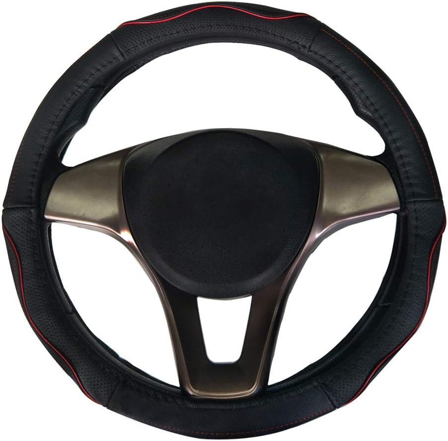 Car Steering Wheel Cover Car Grip Cover Automotive Accessories Genuine Leather Black for Almera Juke Leaf Micra Navara Qashqai