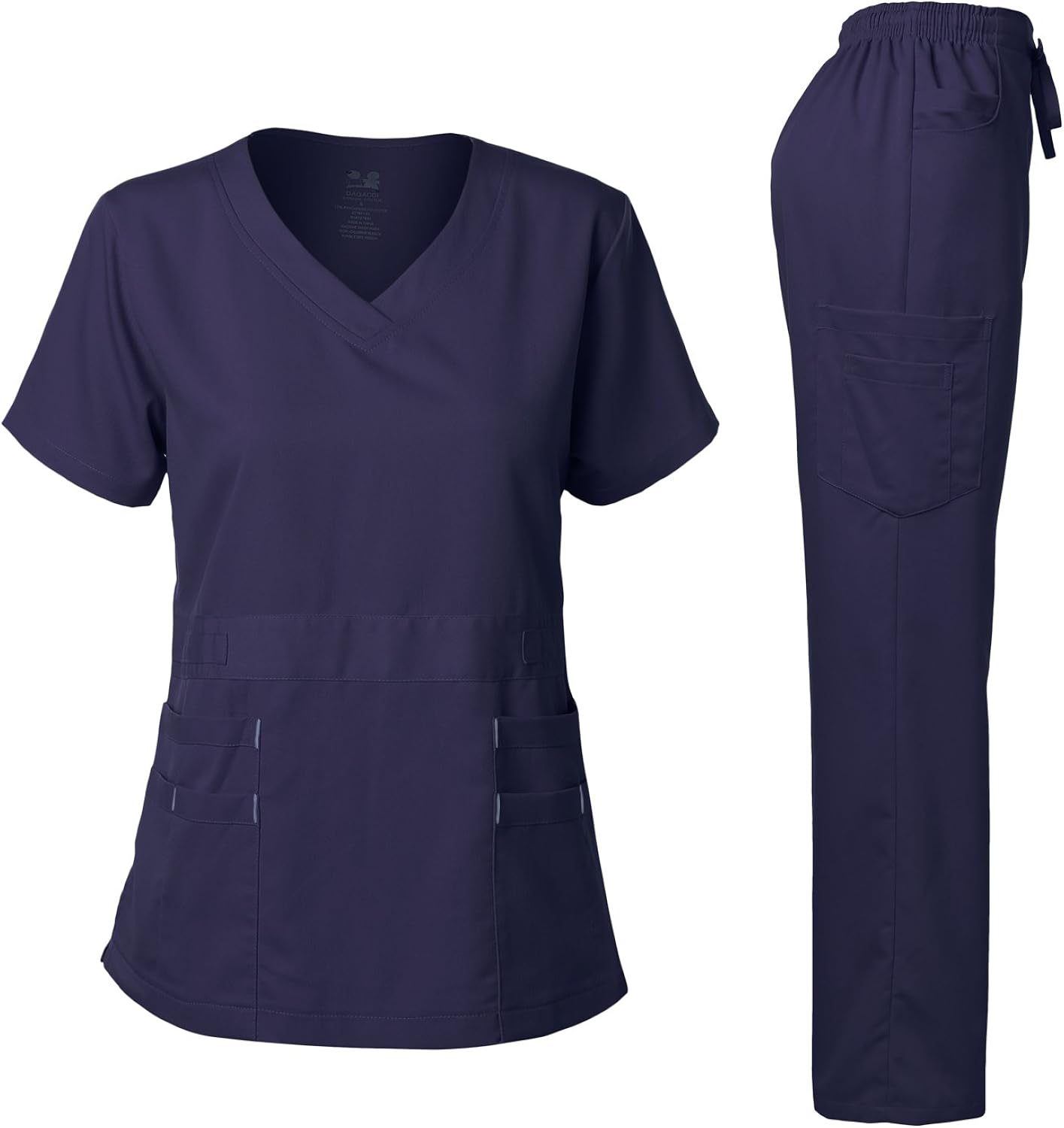Dagacci Medical Uniform Natural Stretch Premium Women's Scrubs Set Stretch Ultra Soft Top and Pants: Clothing