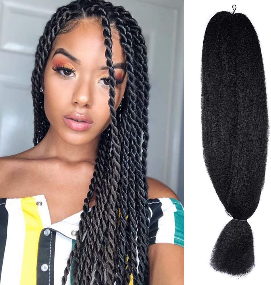 FASHION LADY Jumbo Braiding Hair Extensions Kanekalon African Collection Braids Crochet Bulk Braiding Hair Jumbo Braids Crochet Hair(48Inch 57g/PC Black)