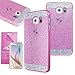 Galaxy S6 Edge Case, Samsung Galaxy S6 Edge Hard Back Case, EpicGadget(TM) Glitter Bling Crystal Rhinestone Case Cover For Galaxy S6 Edge and S6 Edge HD Clear Screen Protector (US Seller!!) (Pink)
