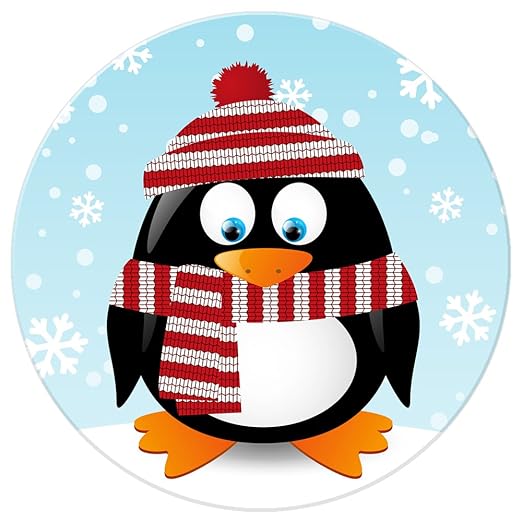 Vacaciones de Navidad pingüinos imán para nevera, Wearing Red ...