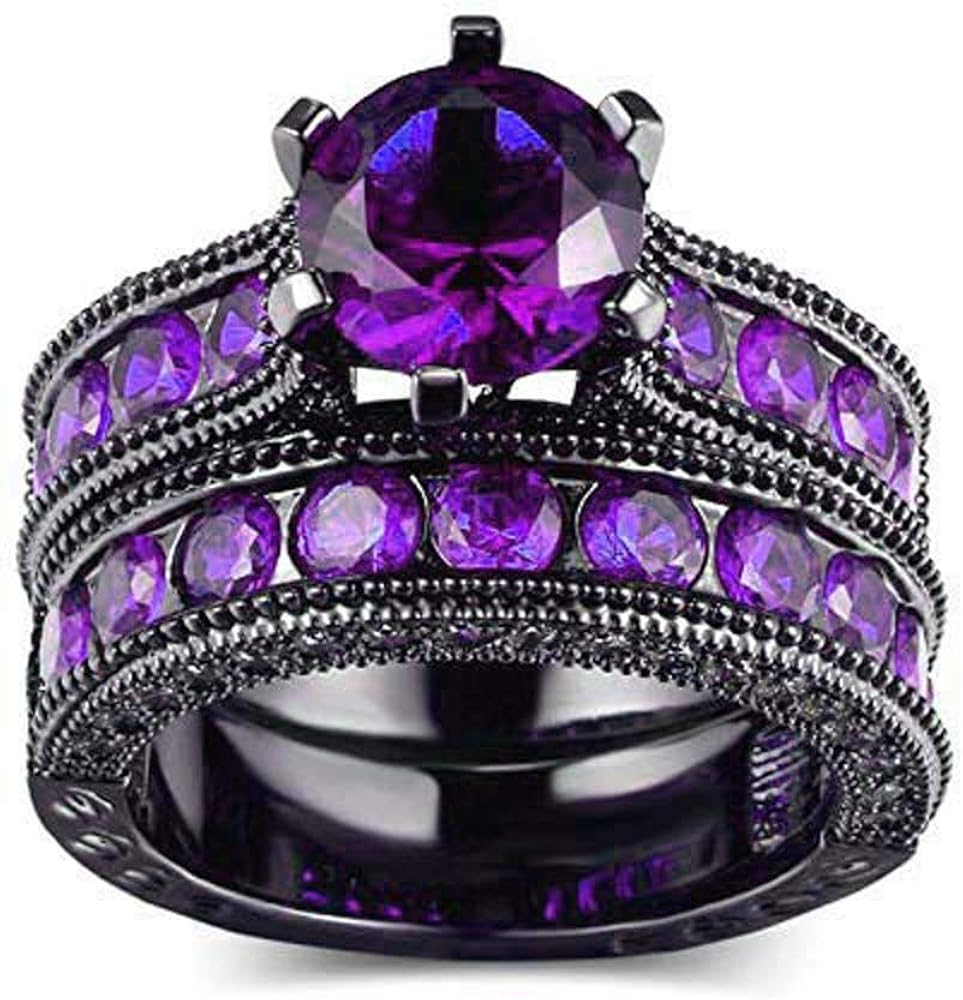 Silverstarking 1.45CT Round Cut Purple Amethyst Diamond