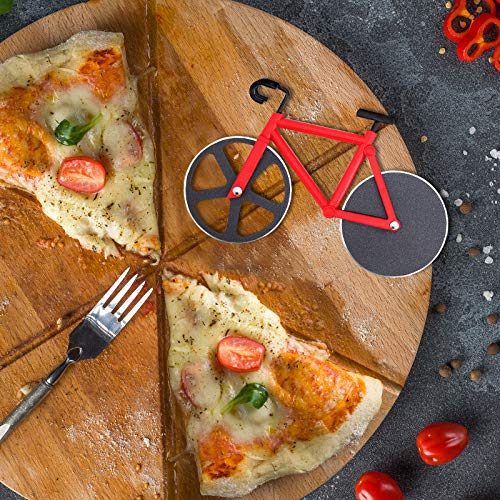 ShawFly Fiets Pizza Cutter RVS Roller Pizza Cutter, met Scherp Blade, Creatieve Keuken Gereedschap (rood) - Afbeelding 4