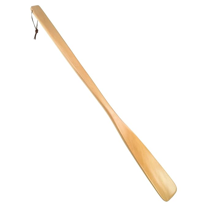 Extra Long 54cm Beech Wood Shoe Horn with Hanging Loop Amazon.co.uk
