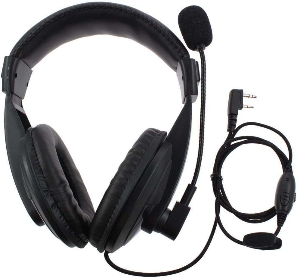 Buwico 2 Pin Noise Cancelling Overhead Earpiece Headset for Kenwood Puxing Wouxun Baofeng UV5R UV82 UV5R UV-5RA HYT 888S H-777 TK-208 TK-220 Walkie Talkie - Image 3