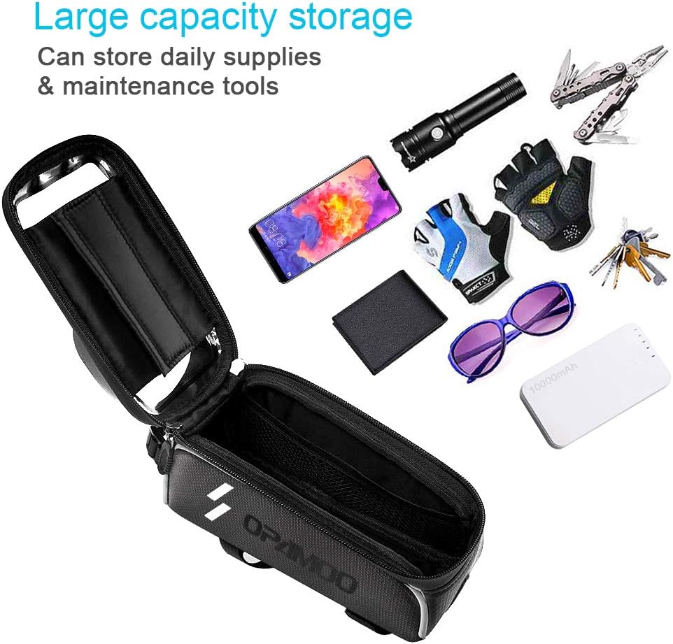 Bike Phone Front Frame Bag - Waterproof Bicycle Top Tube Cycling Phone Mount Pack Phone Case for 6.5’’ iPhone Plus xs max : Sports & Outdoors