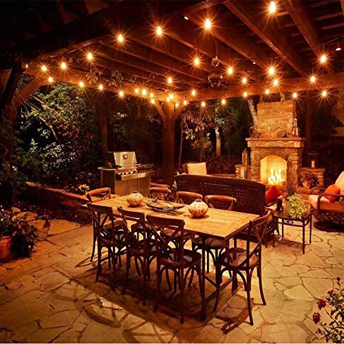 Lichtketting gloeilamp LED retro, 48ft IP65 waterdicht 15 2W LED-lampen E27 op warm wit 2700K verlichting met netvoeding… - Afbeelding 6