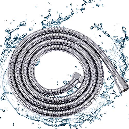 Lmaytech Shower Hose, 79 Inches Longlife Metallic Hose, Extra Long Stainless Steel Handheld Shower Hose, Showerhead Hose Replacement with Solid Brass Connector