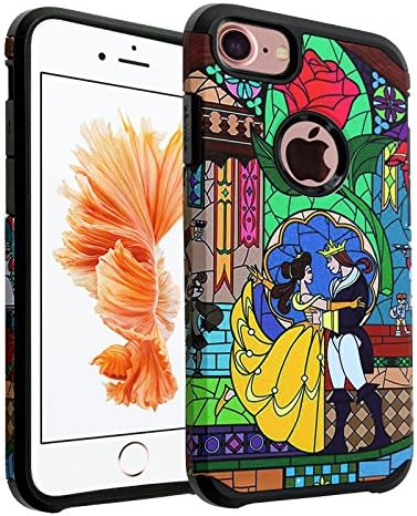 iPhone 8 Case, DURARMOR Beauty and The Beast Dual Layer Hybrid Shockproof Ultra Slim Fit Case Defender Protector Cover for iPhone 8 Beauty and The Beast