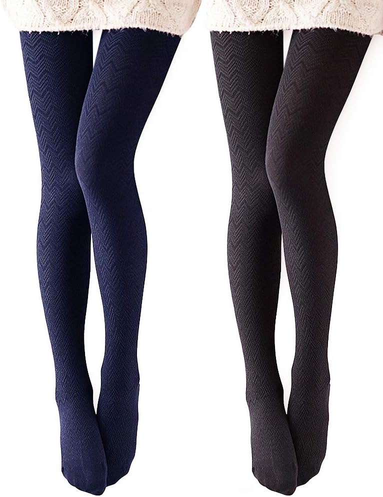 VERO MONTE Modal & Cotton Opaque Patterned Tights for Women - Knitted Tights