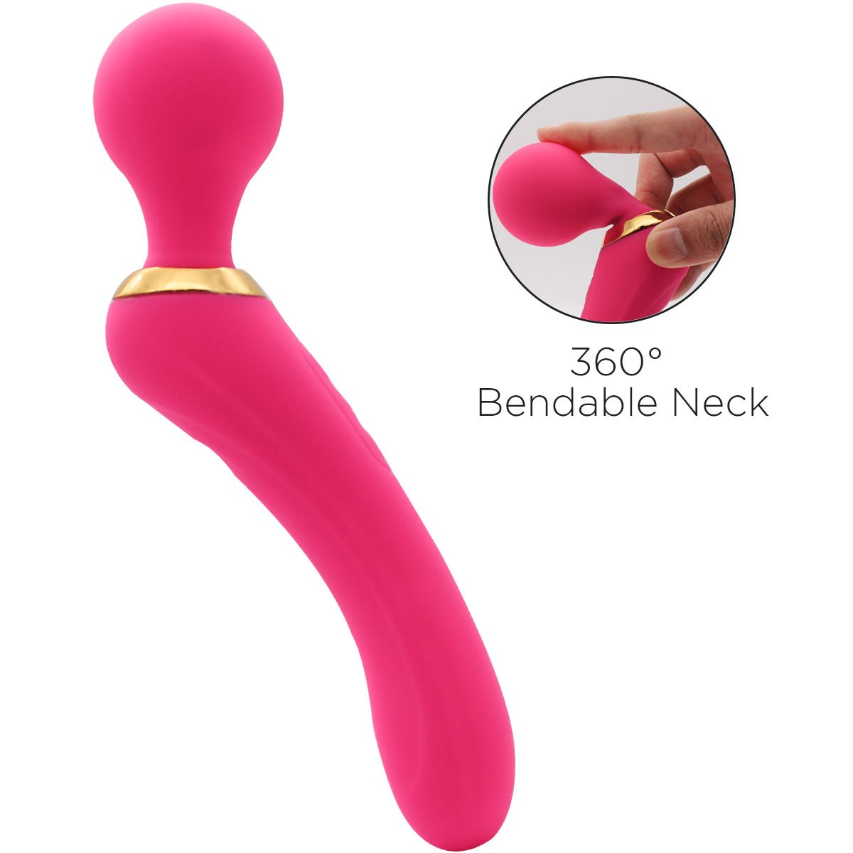 SYH Computer LED Force Vibrator Rotating ，10 Speed USB Cable Rechargeable Weaterproof Design， Handheld with Powerful Multi Speed Vibration