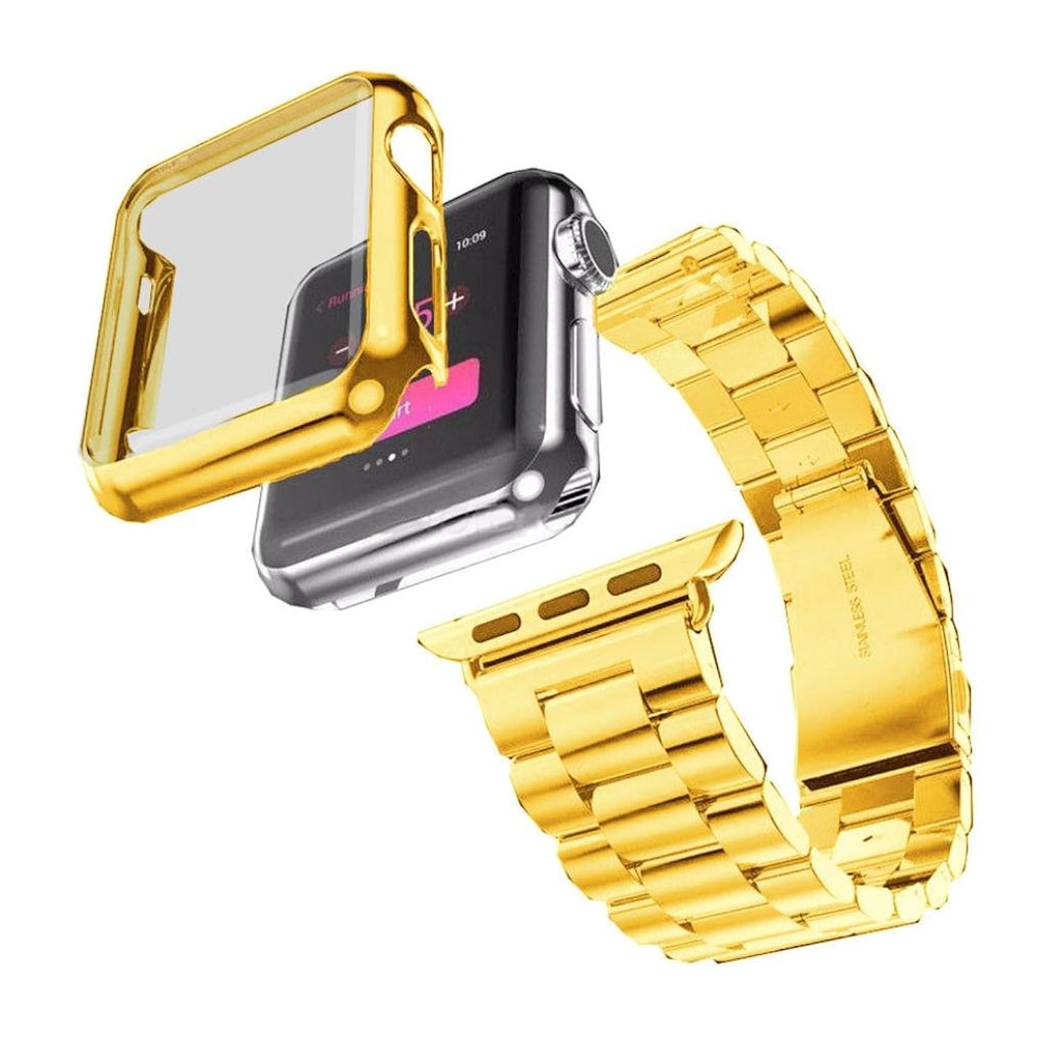 在庫有 Aloneaステンレススチールブレスレットストラップバンド Case For Apple Watchシリーズ1 42 Mm ゴールド B01n5ahpfy Panchayatpost Com