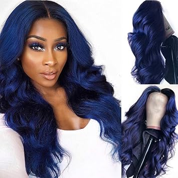 blue front lace wig