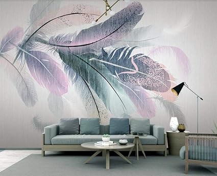 Fototapete 3D Effekt Tapete 250x175cm Abstrakte Bunte Feder Moderne