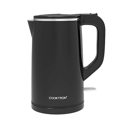 Buy Cooktron 1 7l Electric Kettle Double Wall Hot Water Boiler Bpa Free Quiet Boil And Cool Touch Tea Kettle Cordless With Auto Shut Off Boil Dry Protection 1500w Fast Boiling Black Online In