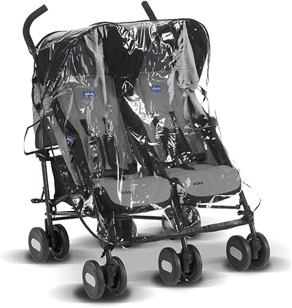 Raincover For Chicco Echo Twin Stroller Made In The Uk From Clear Supersoft Pvc Amazon Co Uk Baby