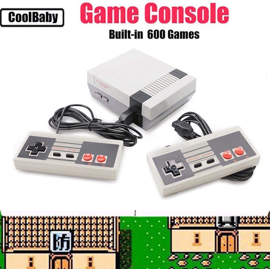 melysUS Mini Game Consoles Retro Built-in 620 Classic Games Dual Gamepad Gaming Player Handheld Games (2 Buttons)