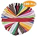 Paxcoo 100Pcs 9 Inch Nylon Coil Zippers Bulk for Sewing Crafts (Assorted Colors)