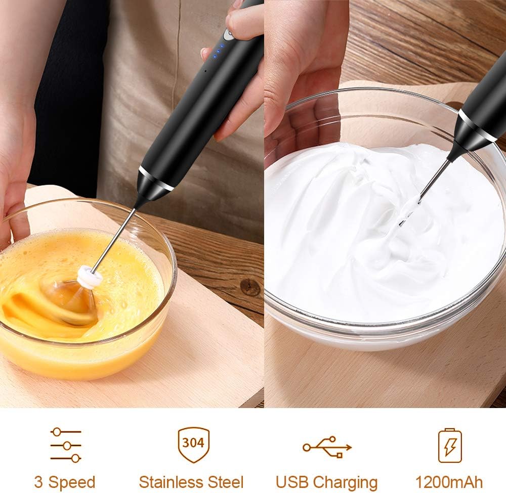 Milk Frother Dibikou Coffee Frother Electric Whisk Handheld Milk