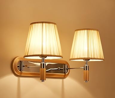 Grosse Einzelkopf Wandlampe Eisen Wandleuchte Tuch Lampenschirm