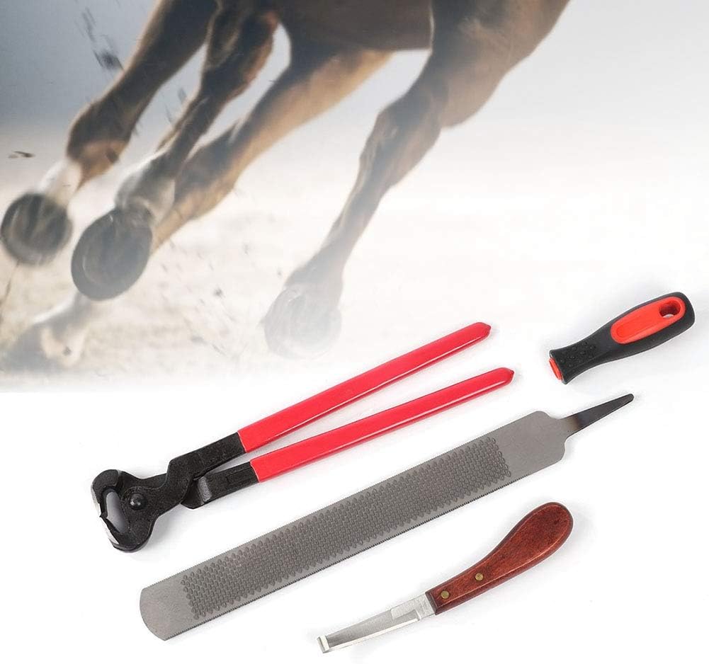ViaGasaFamido Horse Farrier Hoof Trim Tool Kit, Professional Metal