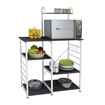 DlandHome 35.4" Microwave Cart, 3-Tier & 4-Tier Kitchen Storage