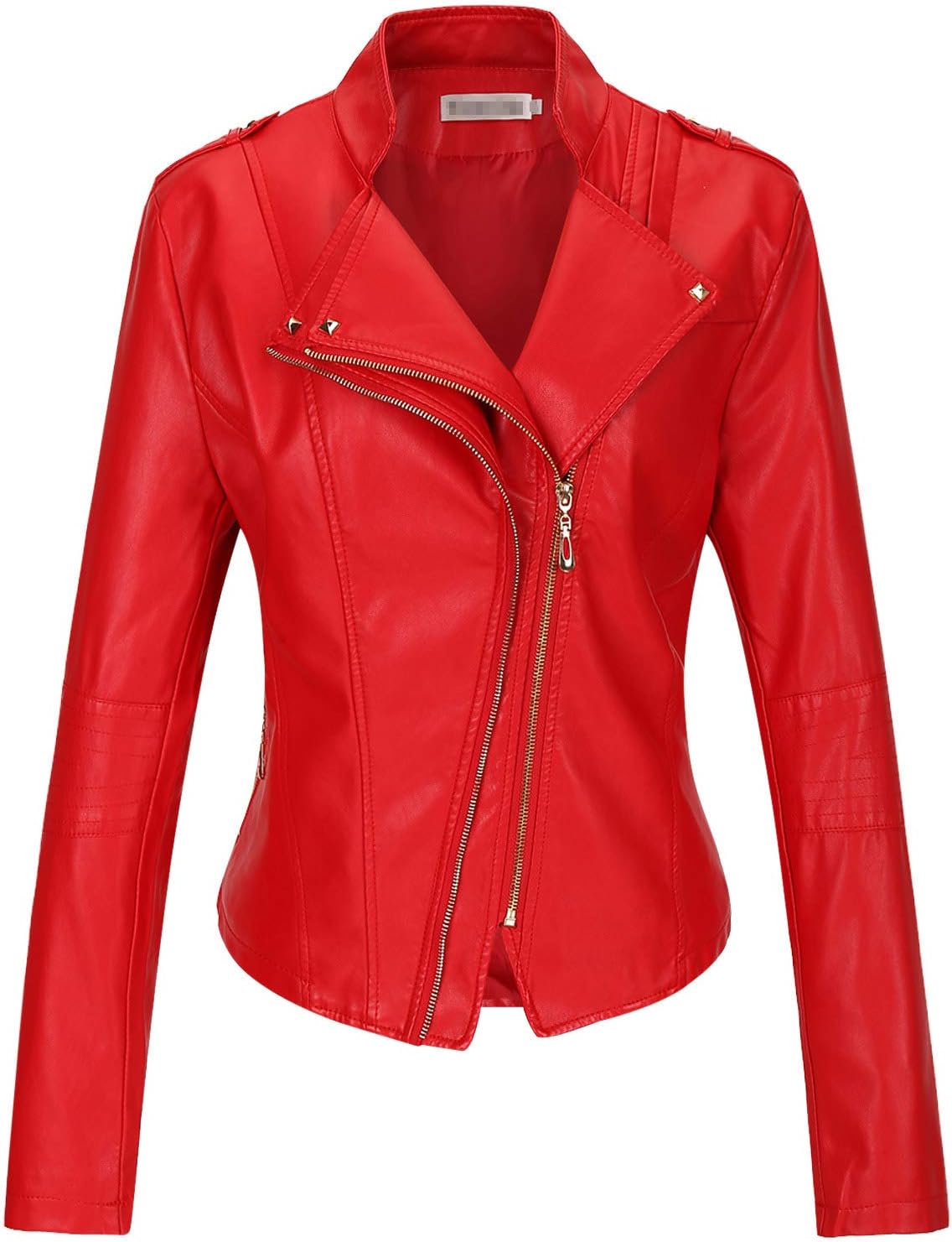 UANEOWomen's Slim Faux Leather Motorcycle Biker Jacket Outerwear