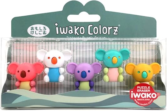Amazon イワコー おもしろ消しゴム カラーズ コアラ 5個入り 5色 パック Er Glb010 ケシゴム けしごむ ジオラマ こあら 消しゴム 文房具 オフィス用品