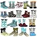 TeeHee Little Boys and Toddlers Casual Sports Novelty Cotton Crew Socks 18 Pair Pack Gift Box (3-5 Years, Dog and Gentle)