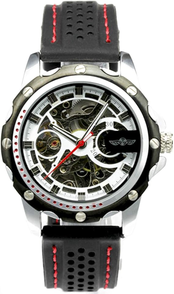 Amazon 自動巻き 腕時計 メンズ 防水 スケルトン 機械式 ビジネス ウォッチ g96 ホワイト メンズ腕時計 腕時計 通販