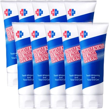 Amazon 公式 累計18万個突破 薬用ホワイトニング デンタクリーン 10本セット 重曹 歯の美白 口臭 虫歯 予防 無添加 研磨剤 歯磨き粉 セルフホワイト シーヴァ ビューティー 通販