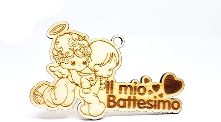 Ravi Idea Set Di 25 Ciondoli Bomboniere Con Bimbo E Frase Il Mio Battesimo Realizzati In Legno Adatti Per Battesimo Bambino E Bambina Amazon It Casa E Cucina