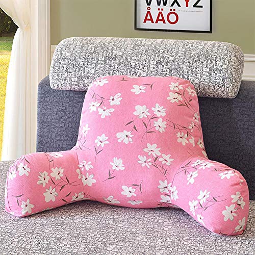 Ya-tube Comfortable Reading Backrest Pillow,Sitting Support Bed Pillow with Arms for Comfort While Reading & Relaxing Removable Microplush Washable for Adults, Teens and Kids