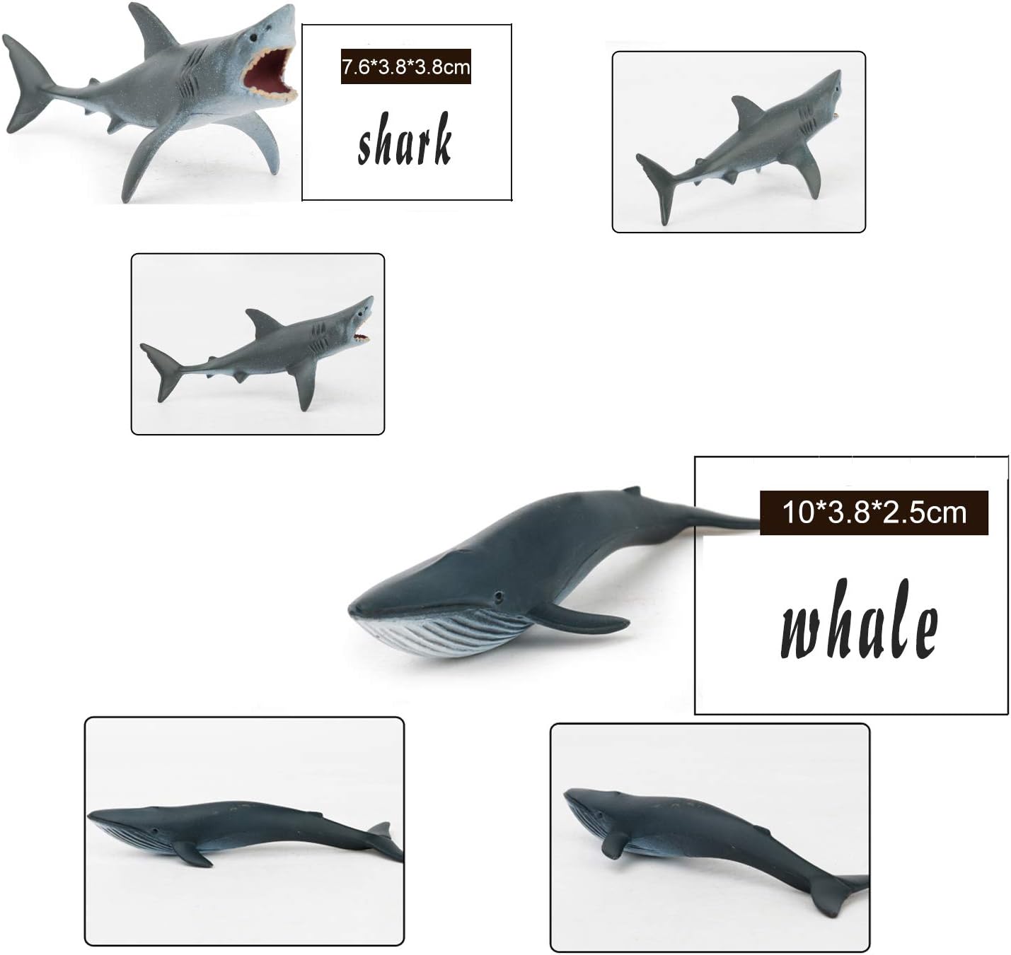 Fun Gift Sea Animal Toy Set,8 pcs Animal Sea Figures Ocean Toy for Kids Realistic Set for Sea Lovers Includes Great White Shark - Image 3