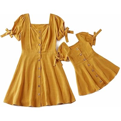 Orange Summer Dress Set for Mom and Daughter Kuwait Ubuy