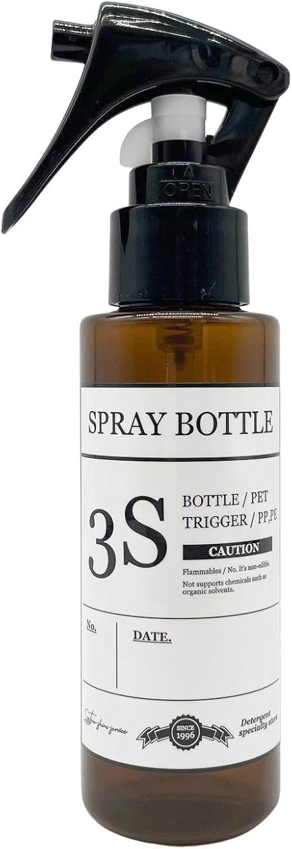Amazon Co Jp スリーエス ブラウン スプレーボトル おしゃれ 容器 きれいに剥がせるラベル付き 100ml ホーム キッチン