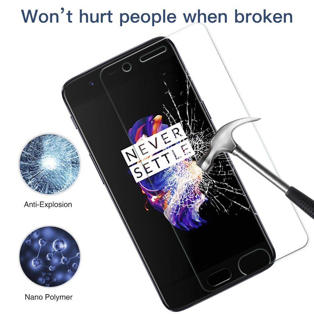 Panzerglas Schutzfolie für OnePlus 5 - [2 Stück]Senisttech OnePlus 5 Panzerglasfolie - 9H Härte Displayschutzfolie, Ultra Kristallklar 99% Transparenz-Schutz vor Kratzen, Öl, Bläschen