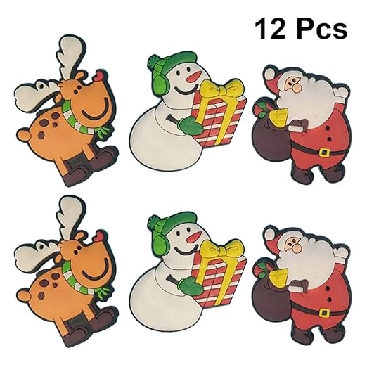 UPKOCH 12 imanes de Navidad para refrigerador, diseño de Papá Noel ...