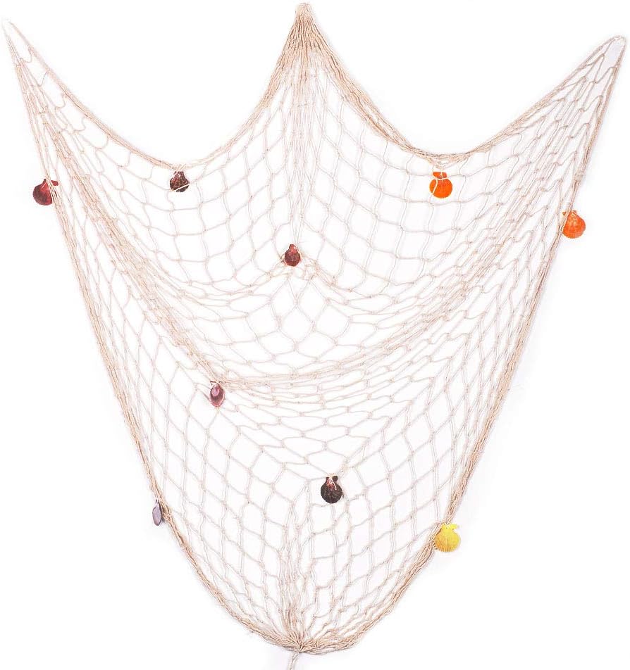 eZAKKA Decorative Fish Netting, Fishing Net Decor, Pirate Ocean Beach