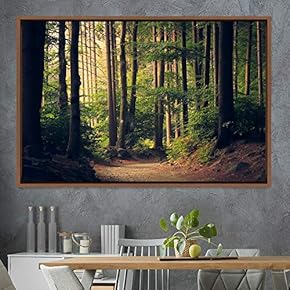 signwin Framed Canvas Wall Art Rustic Woods Brown...
