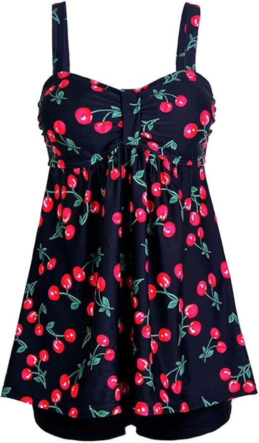 Yefree Damen Plus Size Badeanzug Retro Print Zweiteiler ...
