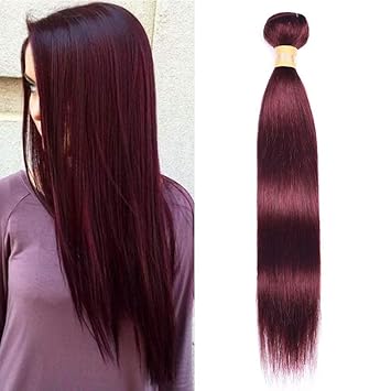 Uhair Brazilian Hair Silky Straight 1 Bundle Burgundy Red Color 100 Unprocessed Virgin Human Hair