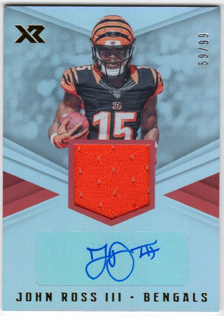 John Ross III 2017 Panini XR Rookie Swatch Autograph RC Autograph Jersey Serial 59/