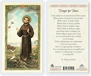 St Francis - Prayer for Peace Holy Card (HC9-034E) - Laminated