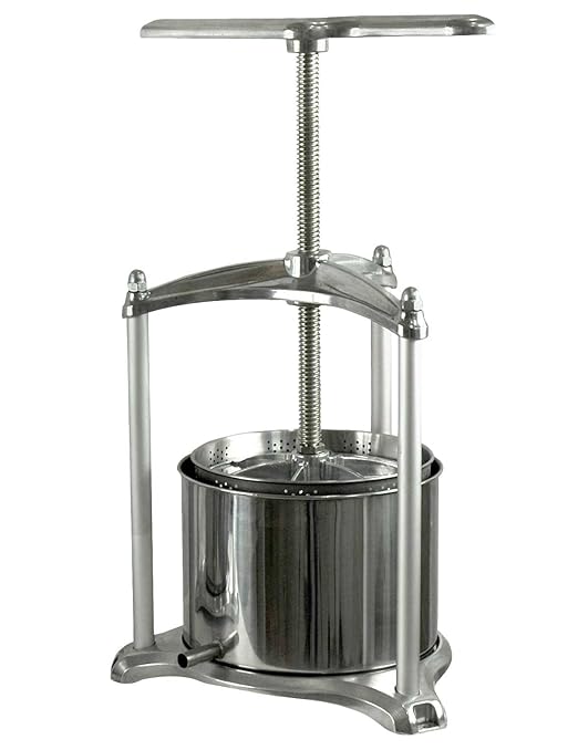 6 Liter Obstpresse Fischer Kellereitechnik, Edelstahl-Beerenpresse Aluminium mit 6 l Edelstahlkorb