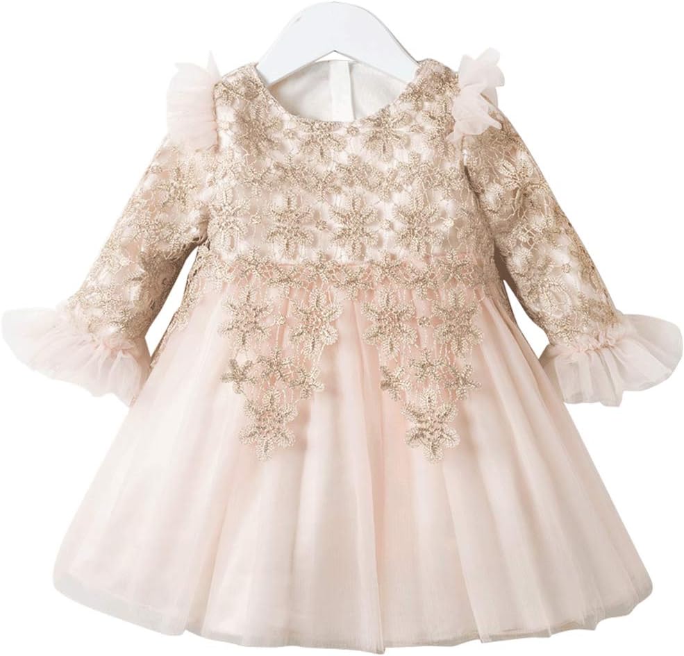 Baby Girl Princess Dress Wedding Party Birthday Lace Dress for Toddler 0-5 Years