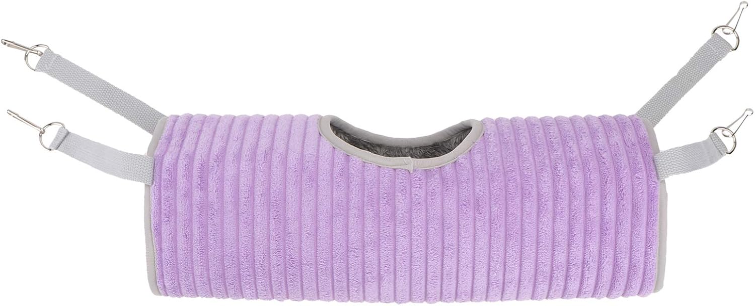 Balacoo Hamster Tunnel Hammock Winter Warm Squirrel Hanging Bed Sleeping Bag Rat Ferret Tunnel Tube Toy Hamster House for Small Animal Pet Purple