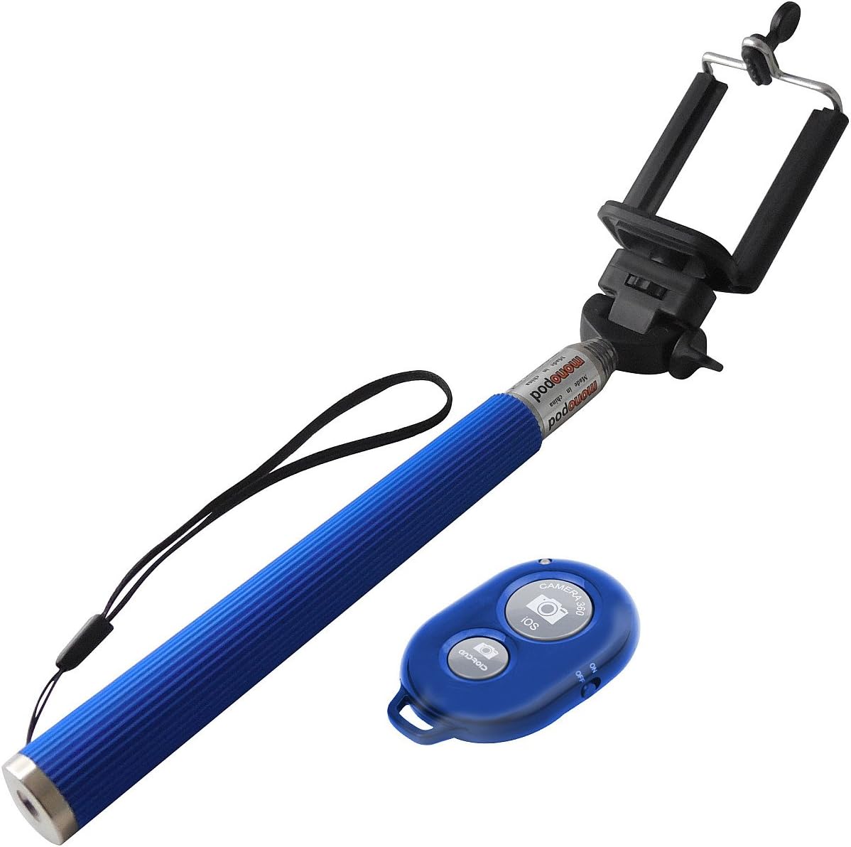 YOBI Selfie Stick W/ Bluetooth Remote Shutter: Blue